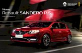 Nuevo Renault SANDERO R.S....diamantadas, en negro mate con calipers en rojo vivo. Alerón trasero negro y doble salida de escape. Stripping lateral con el logo de Renault Sport y
