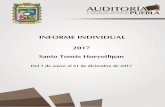 INFORME INDIVIDUAL 2017 - Auditoría Puebla...INFORME INDIVIDUAL Santo Tomás Hueyotlipan 2017 Del 1 de enero al 31 de diciembre de 2017 “2019, Año del Caudillo del Sur, Emiliano