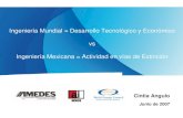 Ingeniería Mundial = Desarrollo Tecnológico y Económico vs ......4to tema Situación Actual de la Ingeniería Mexicana Pág. 11. Agenda ... − Industria maña y artificio de uno