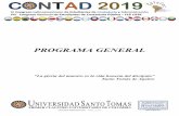 Programa General CONTAD VF EMAIL 060519 · 2019-05-09 · de Bibliotecas Públicas (Virgilio Barco, Tunal, Tintal), la Media Torta y la Sala Oriol Rangel, así como en numerosas iglesias,