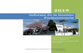 Informe de la Gestión Parlamentaria · Web view2019 2019 2019 II Período de sesiones ordinarias Primera legislatura Del 1º diciembre de 2018 al 30 de abril de 2019 Informe de la
