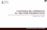 CARTERA DE CRÉDITOS AL SECTOR PRODUCTIVO · 2018-02-20 · 7 SISTEMA DE INTERMEDIACIÓN FINANCIERA COMPOSICIÓN DE LA CARTERA DE CRÉDITOS DESTINADA A LAS UNIDADES ECONÓMICAS (En