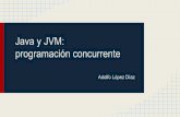 Java y JVM: programación concurrenteasteriscus.com/sistemas-operativos/lopez_p.pdf · Creación de hilos en Java Utilizando una clase que extienda de la clase Thread y sobreescribiendo