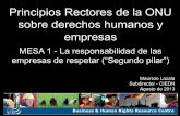 Principios Rectores de la ONU sobre derechos …...Principios Rectores de la ONU sobre derechos humanos y empresas MESA 1 - La responsabilidad de las empresas de respetar (“Segundo
