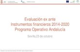 Evaluación ex ante Instrumentos financieros 2014 …...Evaluación ex ante Instrumentos financieros 2014-2020 Programa Operativo Andalucía Consultores de las Administraciones Públicas