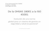 De la OHSAS 18001 a la ISO 45001 - Ampell · No enuncia los criterios específicos de desempeño de SySO y tampoco ... •La necesidad de orientación como complemento a los requisitos.