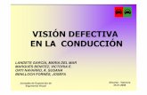 VISIÓN DEFECTIVA EN LA CONDUCCIÓN...• Factores que afectan a la visión: - condiciones físicas / visuales - grado de fatiga - atención… • Al disminuir las capacidades neuromotoras,
