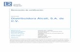 Distribuidora Álcali, S.A. de C.V. · 2019-10-29 · (LA) y Arturo Esperón (A) en contra de los requerimientos de la norma ISO 9001:2015. Las Áreas / procesos fueron auditados
