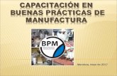 CAPACITACIÓN EN BUENAS PRÁCTICAS DE MANUFACTURA...Las Buenas Prácticas de Manufactura (BPM) son: una serie de prácticas y procedimientos que se encuentran incluidos en el Código