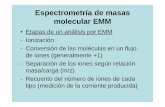 Espectrometría de masas molecular EMM...Espectrometría de masas molecular EMM • Etapas de un análisis por EMM - Ionización - Conversión de las moléculas en un flujo de iones