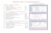 TABLA DE CONTENIDO Algebra Spanish.pdfPantalla de Muestra TABLA DE CONTENIDO 1.1 1-6 1.2 7-16 1.3 16-23 1.4 24-28 1.5 29-41 Repaso de Enteros Repaso de Fracciones Repaso de Decimales