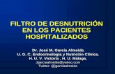 FILTRO DE DESNUTRICIÓN EN LOS PACIENTES HOSPITALIZADOS · 2016-12-18 · CONCLUSIONES II FORO SENPE Dentro de los parámetros analíticos se considera recomendable disponer (por