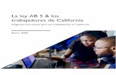 La ley AB 5 & los trabajadores de California · Con la aprobación del Proyecto de Ley de la Asamblea de California 5 (AB 5), los trabajadores de California intentan comprender cómo