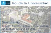 Rol de la Universidad · Rol de la Universidad Seminario Terapias Complementarias Desafíos para las políticas de salud en Chile Dr. Ernesto Vega Asún (evega@uft.cl)