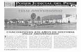 CHACHAPOYAS 478 AÑOS DE HISTORIA ¡FELIZ ANIVERSARIO! · 2017-10-13 · Mg. AlejAndro espino MÉndez - ˜ presidente setiembre 2016 Plaza de Armas de la Fidelísima ciudad de Chachapoyas