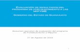 EVALUACIÓN DE RESULTADOS DEL PROGRAMA DE FORTALECIMIENTO A LAS …iplaneg.guanajuato.gob.mx/wp-content/uploads/2019/08/... · 2019-09-02 · componentes y actividades de la MIR.