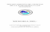 DEPARTAMENTO DE CIENCIAS DE LA ATMOSFERA Y LOS … · 2009-06-01 · Departamento de Ciencias de la Atmósfera y los Océanos - Memoria 2005 - 4 1.2. Lista de docentes del Departamento