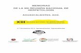 MEMORIAS DE LA XIII REUNIÓN NACIONAL DE HERPETOLOGÍAsociedadherpetologicamexicana.org.mx/wp-content/... · Hernández - Arciga, Raúl. 5. EVALUACIÓN DE LA VULNERABILIDAD DE ANFIBIOS
