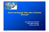 Efectos del lenguaje XML sobre el Derecho Mercantil · 2007-02-15 · Efectos del XML sobre el Derecho Mercantil I. Ventajas en la utilización del lenguaje XML II. Seguridad y firma