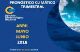 PRONÓSTICO CLIMÁTICO TRIMESTRAL · 2019-03-12 · DEL PRONÓSTICO CLIMÁTICO TRIMESTRAL PROBABILÍSTICO POR CONSENSO DEL SERVICIO METEOROLÓGICO NACIONAL NOTA: Se debe tener en