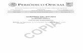 PERIÓDICO OFICIAL - Tamaulipas Constitución Política del Estado de Tamaulipas. 1921 y sus reformas 9 Ley Estatal de Planeación. Decreto No. 81 Periódico Oficial No. 75 19 de Septiembre