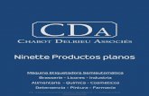 Ninette Productos planos - CDA...Ninette productos planos Etiquetadora semiautomática CDA - 6 Rue de l’Artisanat ZI de Plaisance 11100 Narbonne - T. +33 (0)4 68 41 25 29 Descripción