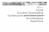 C++: Const Function Overloading Constructors and Destructors …sxn/cs4/constructors.pdf · 2002-09-26 · Created by Joe Geigel, modified by Swami Function prototypes — Every function