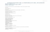 CONSTITUCION DE LA REPUBLICA DEL ECUADOR · 2018-09-10 · De las elecciones CAPITULO III De la transición institucional DISPOSICION FINAL TRIBUNAL SUPREMO ELECTORAL Notificación