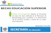 BECAS EDUCACIÓN SUPERIOR - Bucaramangabucaramanga.gov.co/programas-sociales/download/educacion...Visión del programa: Apoyar la formación de mano de obra calificada en el Municipio