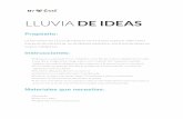 LLUVIA DE IDEAS - my-store.love · maneras de solucionar un problema mediante una lluvia de ideas en cuatro categorías. Instrucciones: •Dibuja un cuadrante en un rotafolio y escribe