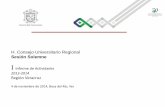 H. Consejo Universitario Regional Sesión Solemne · Célula de desarrollo iTunes U-UV Veracruz. Recursos generados en la Región Veracruz. Área de conocimiento Total Salud 81 Económico