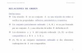 RELACIONES DE ORDEN - Academia Cartagena99 · RELACIONES DE ORDEN Definiciones Una relación R en un conjunto A es una relación de orden si verifica las propiedades reflexiva, antisimétrica