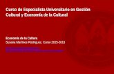 Curso de Especialista Universitario en Gestión Cultural y ... · • Obtener indicadores relativos a los hábitos y prácticas culturales de los españoles. • Incorpora información