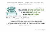 DDIIRREECCCCIIÓÓNN DDEE PPLLAANNEEAACCIIÓÓNN ...cobaqroo.edu.mx/Libros/MANUALES/MANUAL ESPECIFICO... · planeación estratégica y operativa del Sistema, implantar lo aprobado