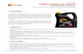 Terpel ULTREK 15W40 PLUS 2018 [Modo de compatibilidad]lubriter.com/Archivos/Productos/Archivo/Terpel ULTREK 15W40 PLUS 2018.pdf• Revise periódicamente el filtro de aire y combustible,