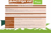Hoja Seguridad BactoxWP - Semillas Vallesemillasvalle.com/site/archivos/pdf/bactox/hoja de... · 2015-04-15 · AGENTE MICROBIANO DE USO AGRICOLA CARACTERÍSTICAS FISICOQUÍMICAS