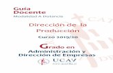 Dirección de la Producción...• Evaluación de Proyectos, G. Baca Urbina, ISBN 970-10-0746-8 ... asignatura y la evaluación de la misma. • Ejercicios y problemas prácticos: