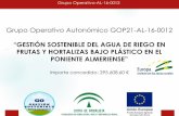 Grupo Operativo Autonómico GOP21-AL-16-0012 “GESTIÓN SOSTENIBLE DEL AGUA DE …h2orizon.es/wp-content/uploads/2018/10/10_Francisco-Paez.pdf · 2018-10-01 · Grupo Operativo-AL-16-0012