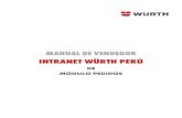Intranet würth perúintranet.wurth.pe/manual_wurth/manual-pedido-vendedor.pdfManual de usuario 2016 | Intranet.wurth.pe 1 1.2 Area Comercial En este módulo podrás ingresar tu pedido,