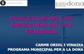 EVOLUCIÓN DE LOS DERECHOS DE LAS MUJERES · 2013-02-06 · evoluciÓn de los derechos de las mujeres carme oriol i vinaixa programa municipal per a la dona. dia de la mujer. derechos