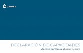 DECLARACIÓN DE CAPACIDADES · 2019-11-06 · Monitoreo para proyectos de filtro de bioarena Introducción al análisis de la calidad del agua de consumo Nuestros talleres presentan