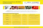 Cipermetrina 25 EC - Zell Chemie...CIPERMETRINA 25 EC controla insectos lepidópteros y coleópteros en cultivos de algodón, maíz, cebolla, soya y tomate. Es estable a la luz solar