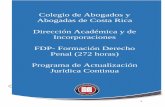 Abogadas de Costa Rica Dirección Académica y de ......procesal del Derecho Penal, para que complemente sus conocimientos ya adquiridos durante su formación académica y su labor