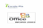 Microsoft Word 2002 · Microsoft Word 2002 Word pertenece a la suite ofimática Microsoft Office 2003, que contiene las siguientes aplicaciones: áMicrosoft Word – Procesador de