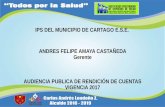 Presentación de PowerPoint · 2018-10-18 · HIMNO NACIONAL DE LA REPUBLICA DE COLOMBIA HIMNO AL VALLE DEL CAUCA HIMNO A CARTAGO . 2. REGLAS DE ORO . 2. ... 3 camas de obstetricia