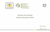 Informe de Gestión Primer Semestre 2013€¦ · Con el fin de rendir cuenta de las actividades desarrolladas en el IAPA, a continuación se presentan los proyectos y las metas, destacando