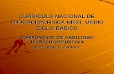 CURRÍCULO NACIONAL DE EDUCACION FISICA NIVEL MEDIO …drjorgezamoraprado-ceap.com/wp-content/uploads/2018/10/CURRÍC… · el área deportiva del nivel medio. Su base aplicativa