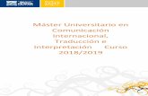 Máster Universitario en Comunicación Internacional, Traducción e Interpretación … · 2019-07-12 · Master Universitario Comunicación Internacional, Traducción e Interpretación