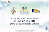 Competencias Docentes en el uso de las TIC · 2019-08-13 · Competencias Docentes en el uso de las TIC para el Bachillerato Digital. Docente Debe conocer las estrategias didácticas