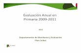 Evaluación Anual en Primaria 2009-2011 - Ceibal · El 99% de los liceos con Ciclo Básico tienen conectividad proporcionada por Ceibal. El 95% de las UTU* cuentan con conectividadbrindadaporCeibal.